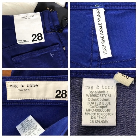 RAG & BONE High Rise Ankle Skinny Coated Jeans NWT - Picture 9 of 10